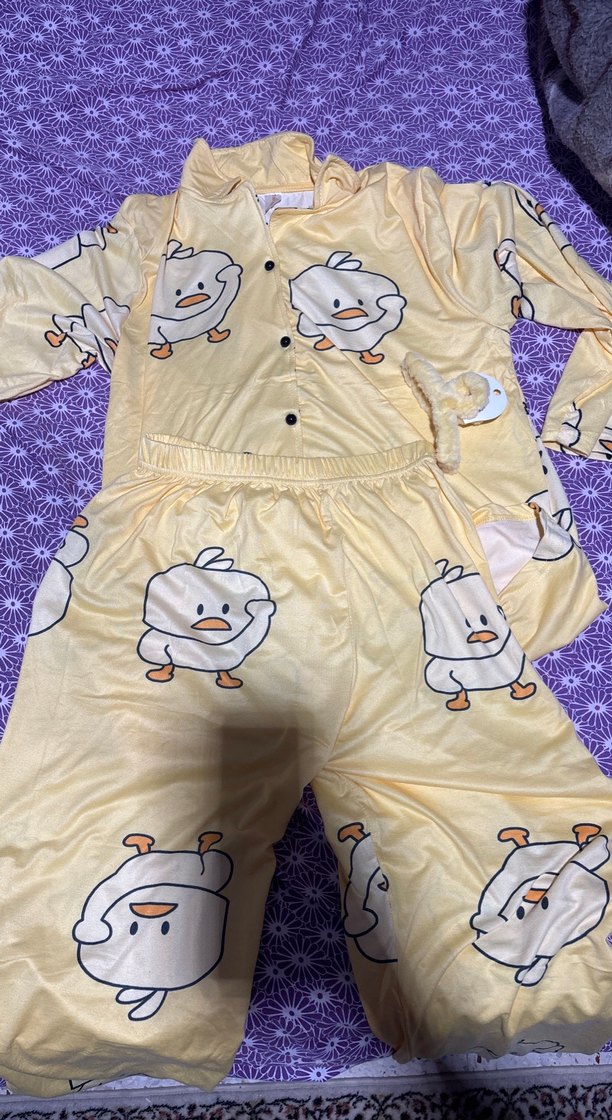 Sarı Baskılı Kadın Pijama Takımı - Görsel 4