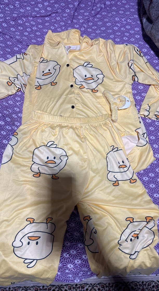 Sarı Baskılı Kadın Pijama Takımı - Görsel 2