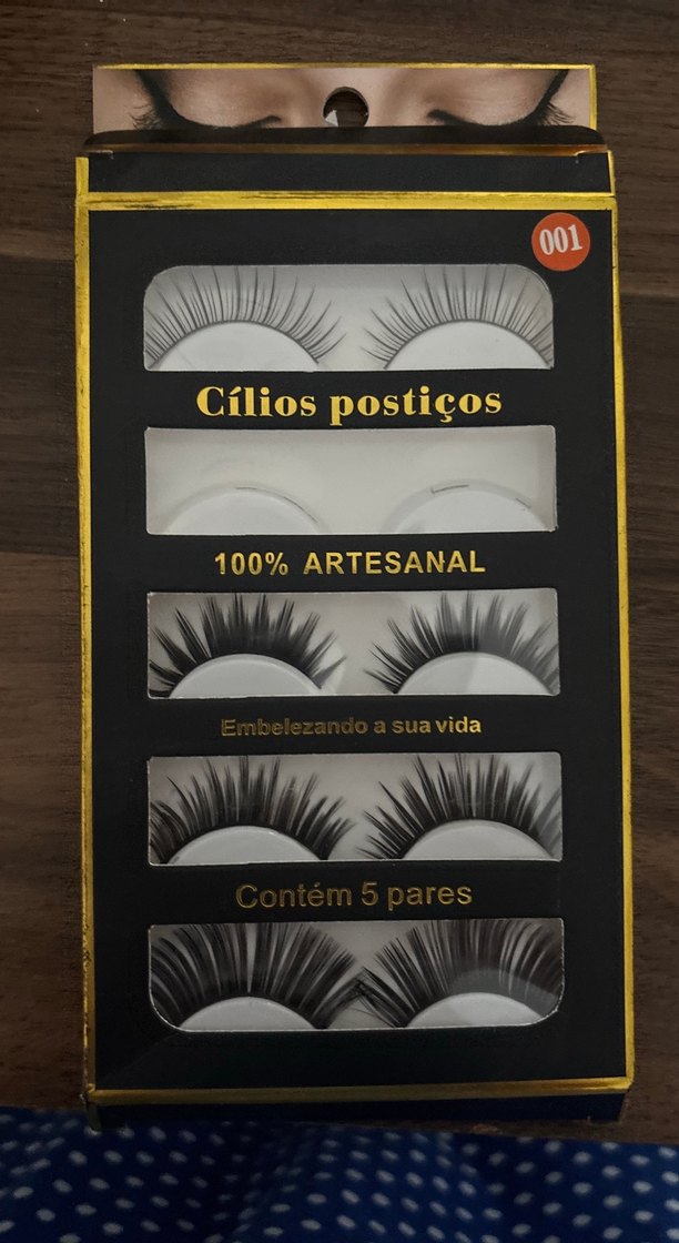 Altın Renkli 5 Çift El Yapımı Takma Kirpik - Görsel 4