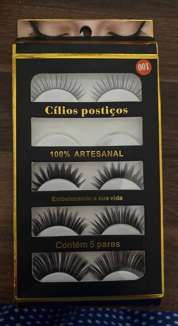 Altın Renkli 5 Çift El Yapımı Takma Kirpik - Görsel 2