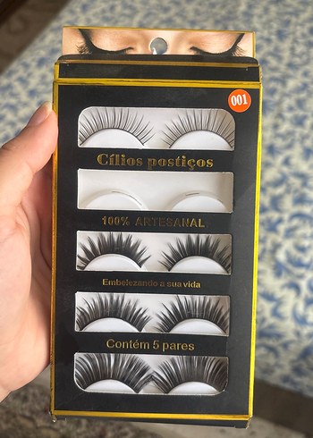 5 Çift El Yapımı Siyah Takma Kirpik - Görsel 3