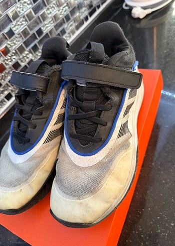 Erkek Çocuk Gri Beyaz Spor Ayakkabı Velcro - Görsel 3