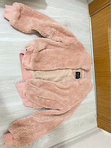 Zara Pudra Pembe Peluş Kürk Ceket