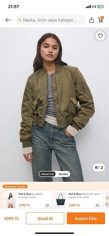 Pull And Bear Bomber Ceket