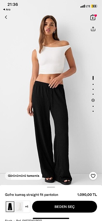 Bershka Gofre Kumaş Pantolon