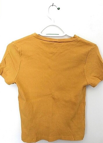 m Beden H&M HARDAL SARISI ÇİZGİLİ M BEDEN TSHİRT