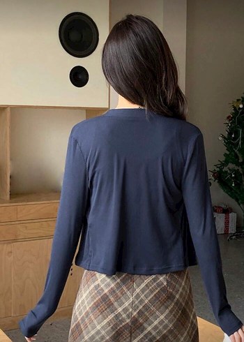 Lacivert Yeşil Düğmeli Kadın Hırka Set - Görsel 3