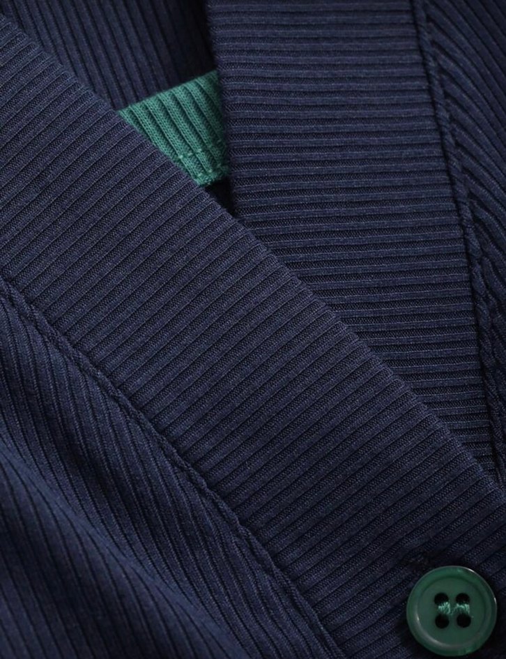 Lacivert Yeşil Düğmeli Kadın Hırka Set - Görsel 5