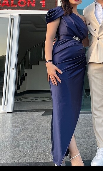 Alfabeta Taşlı lacivert elbise