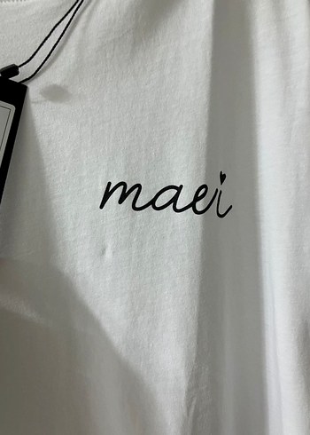 Beyaz Oversize Pamuklu Kadın Tişört - Görsel 3