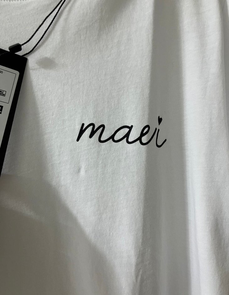 Beyaz Oversize Pamuklu Kadın Tişört - Görsel 3