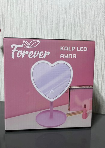 Kalp Şekilli Pembe LED Işıklı Makyaj Aynası