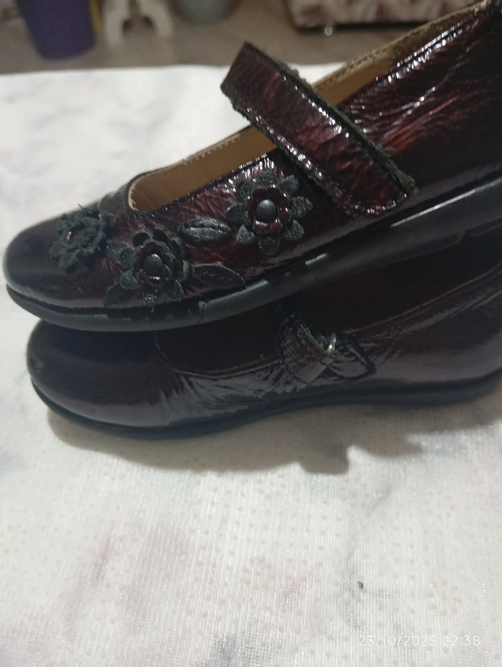 Bordo Tokalı Kız Çocuk Babet - Görsel 3