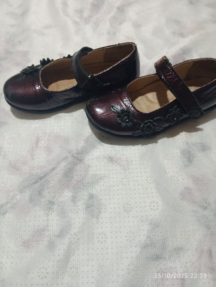 Bordo Tokalı Kız Çocuk Babet - Görsel 2