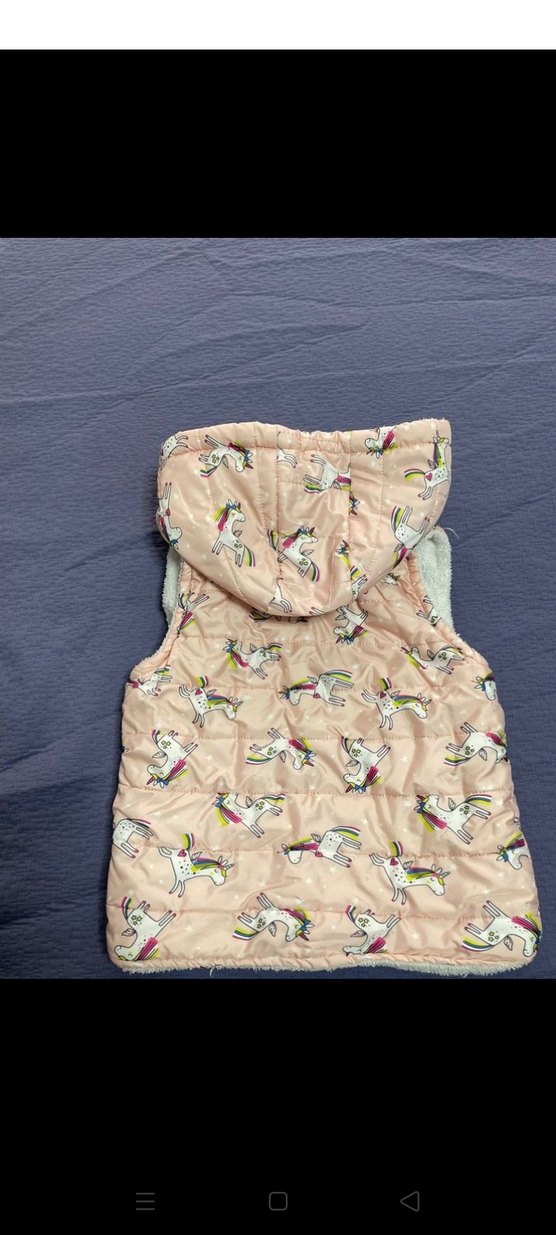 Kız Çocuk Kapüşonlu Peluş Detaylı Yelek - Görsel 5