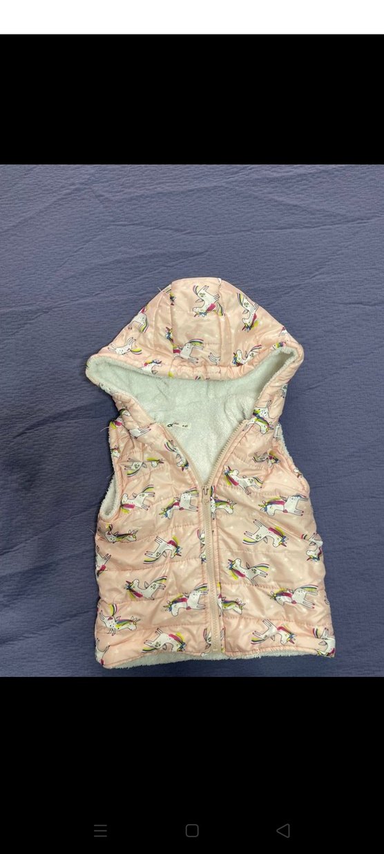 Kız Çocuk Kapüşonlu Peluş Detaylı Yelek - Görsel 2