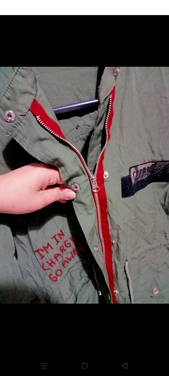 Düğmeli Yeşil Kamuflaj Kadın Ceket - Görsel 2