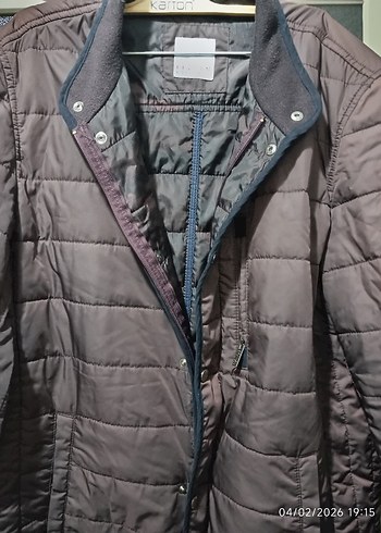 Düğmeli Kahverengi Erkek Mont - Görsel 2