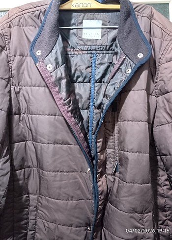 Düğmeli Kahverengi Erkek Mont - Görsel 5