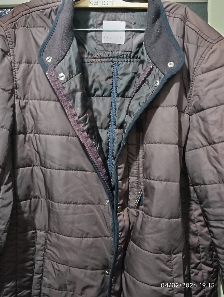 Düğmeli Kahverengi Erkek Mont - Görsel 2