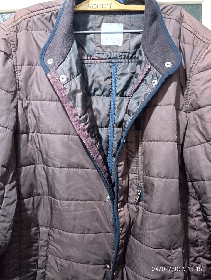 Düğmeli Kahverengi Erkek Mont - Görsel 5