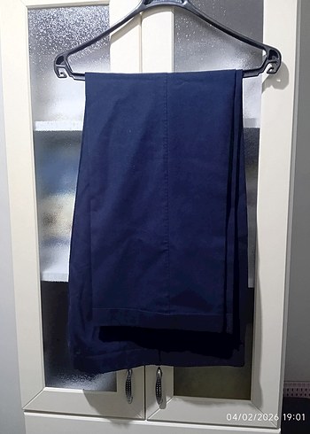 Lacivert Erkek Kemerli Denim Pantolon - Görsel 4