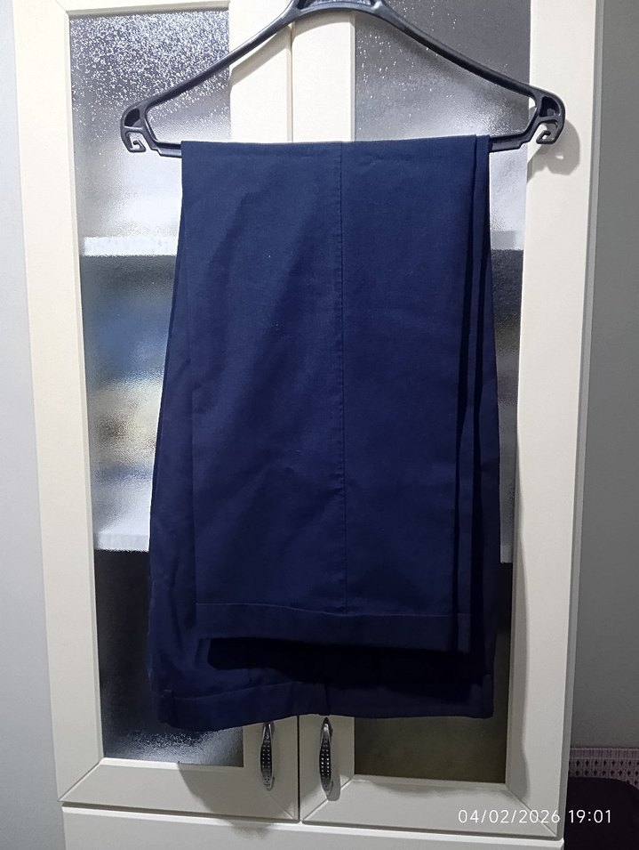 Lacivert Erkek Kemerli Denim Pantolon - Görsel 4