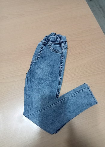 çocuk Elastik Bel Gri Denim Jean