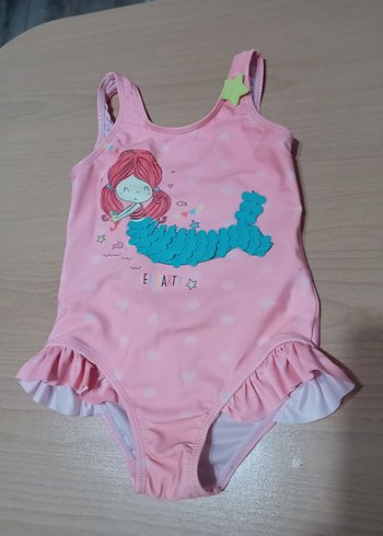 Kız Çocuk Pembe Baskılı Mayo