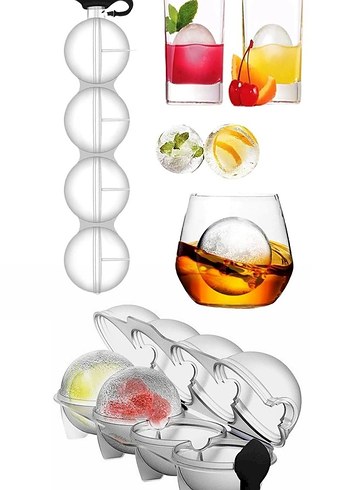 4'lü Küre Yuvarlak Buz Kalıbı - Görsel 5
