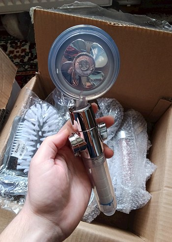 Turbo Pervaneli Ayarlanabilir Basınçlı Duş Başlığı - Görsel 7