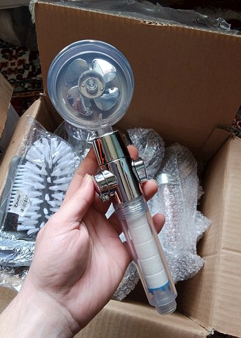 Turbo Pervaneli Ayarlanabilir Basınçlı Duş Başlığı - Görsel 5