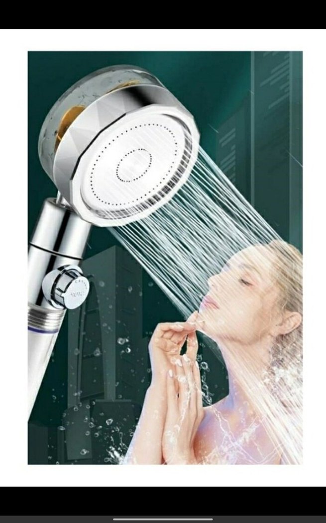 Turbo Pervaneli Ayarlanabilir Basınçlı Duş Başlığı - Görsel 2