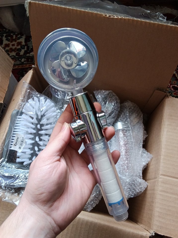 Turbo Pervaneli Ayarlanabilir Basınçlı Duş Başlığı - Görsel 5