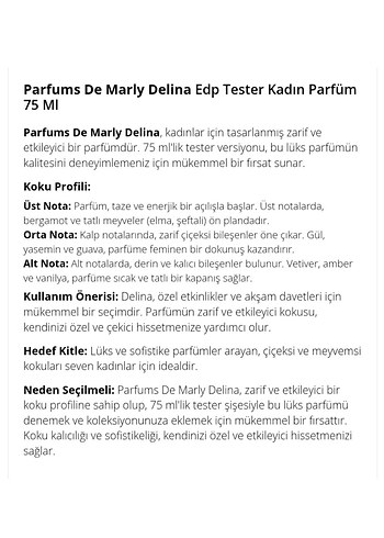 Diğer Parfums De Marly Delina Kadın Parfümü 45 ml
