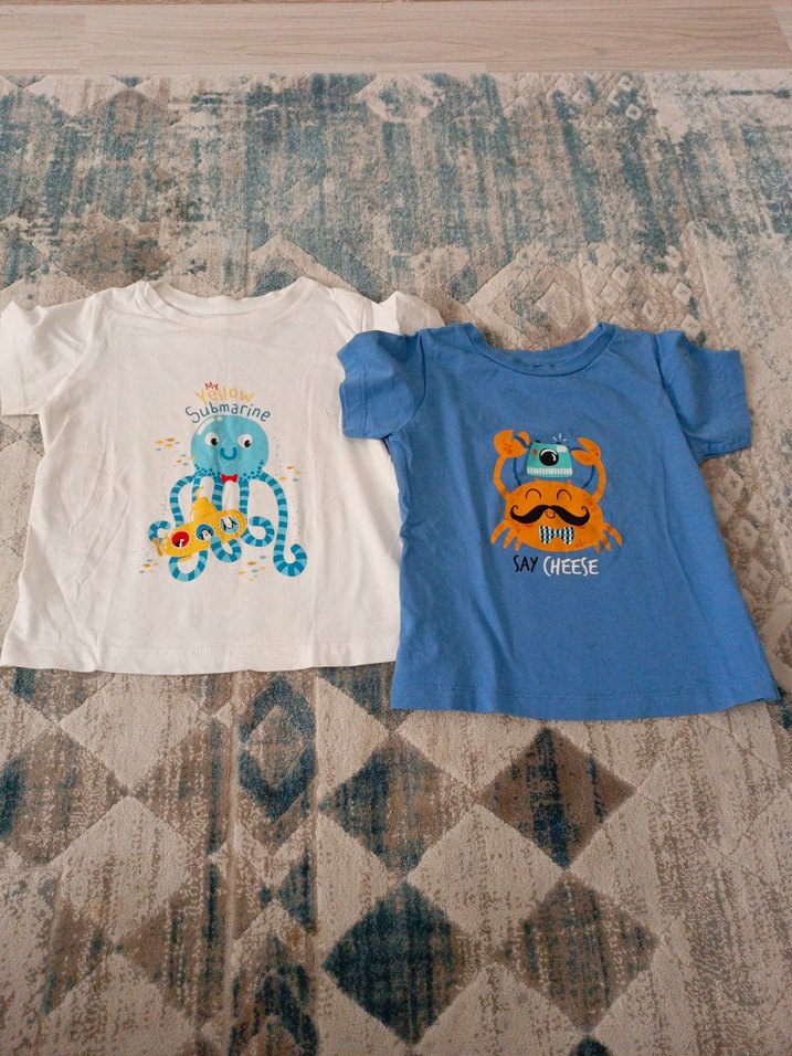 Mavi Baskılı Erkek Çocuk Kısa Kollu Tişört - Görsel 2