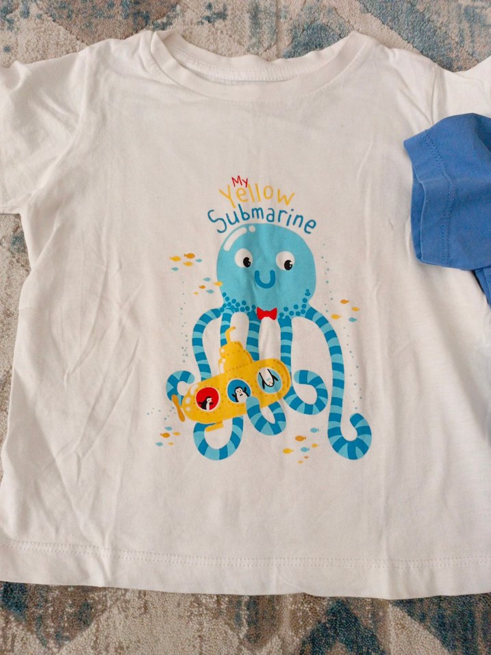 Mavi Baskılı Erkek Çocuk Kısa Kollu Tişört - Görsel 3