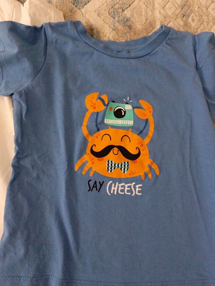 Mavi Baskılı Erkek Çocuk Kısa Kollu Tişört - Görsel 4