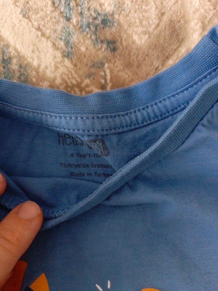 Mavi Baskılı Erkek Çocuk Kısa Kollu Tişört - Görsel 5