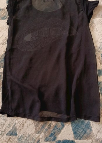 Kız Çocuk Siyah Payetli Kısa Kollu Tişört - Görsel 6