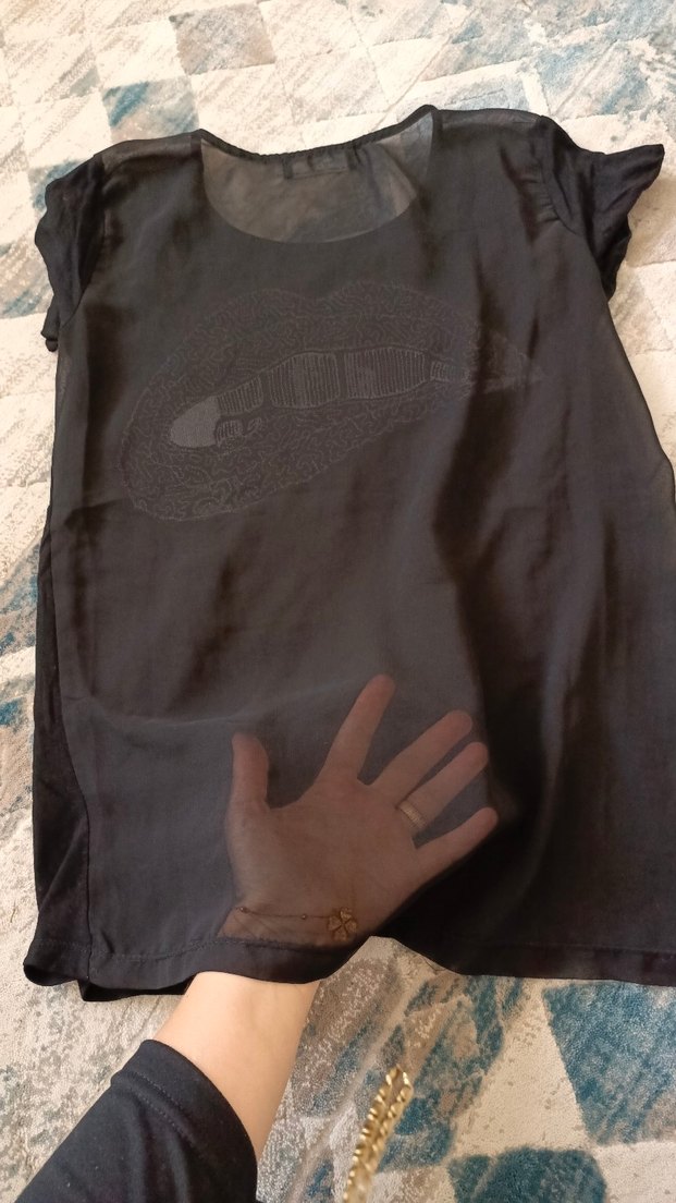 Kız Çocuk Siyah Payetli Kısa Kollu Tişört - Görsel 5