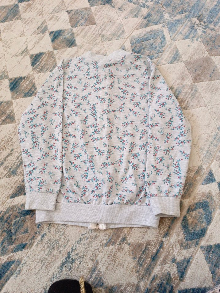 Kız Çocuk Fermuarlı Gri Sweatshirt - Görsel 4