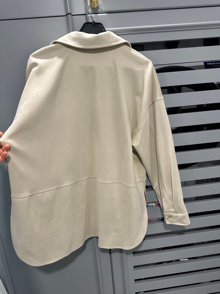 Bej Süet Midi Kadın Ceket - Görsel 2