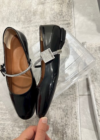 Klasik Siyah Tokalı Blok Topuk Kadın Babet - Görsel 6