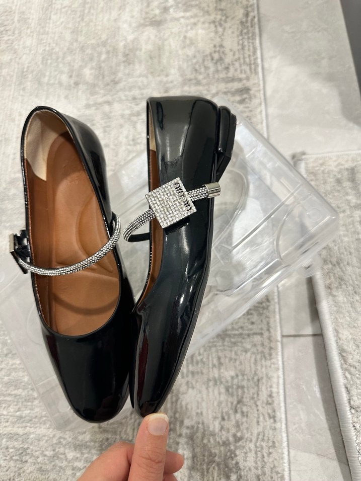 Klasik Siyah Tokalı Blok Topuk Kadın Babet - Görsel 4