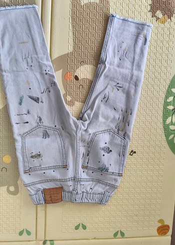 Zara mavi Batik Desenli Erkek Kot Pantolon
