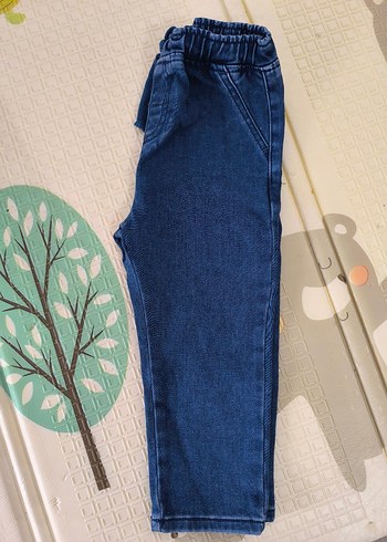 24-36 Ay Beden mavi Renk Mavi Elastik Denim çocuk Pantolon