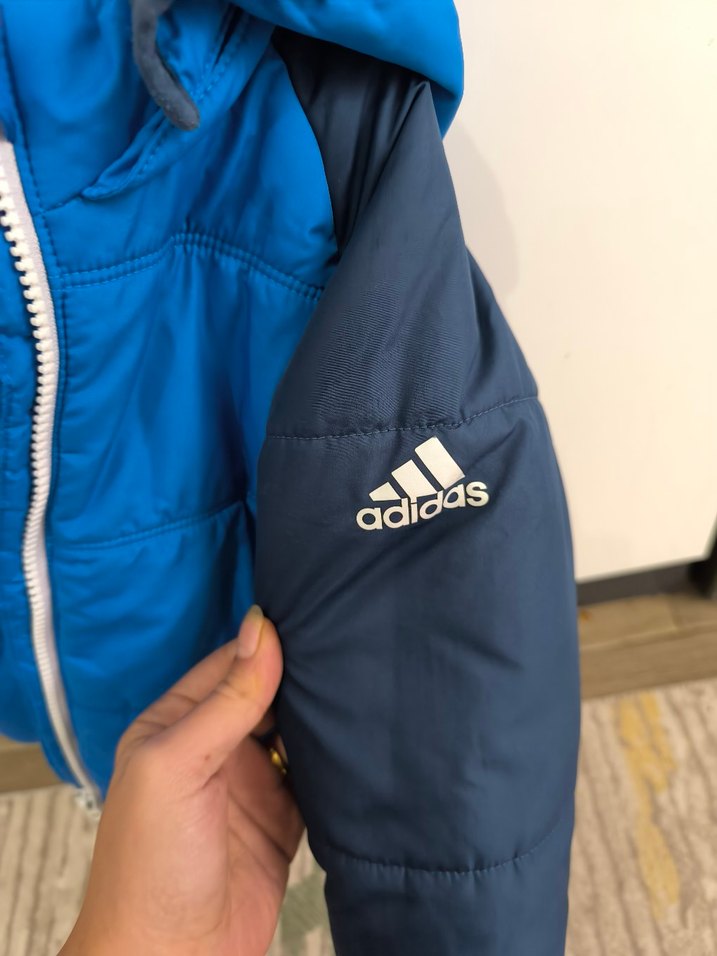 Erkek Çocuk Kapüşonlu Mavi Fermuarlı Mont - Görsel 5