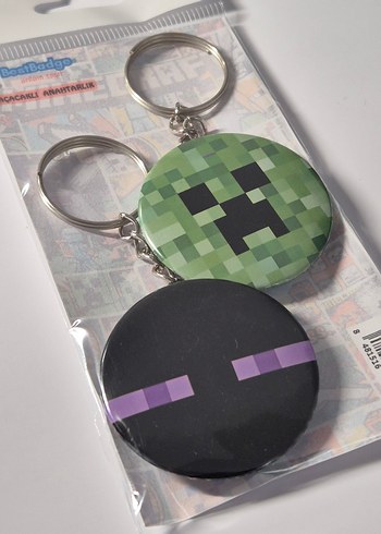 2'li Minecraft Creeper Enderman Key Set