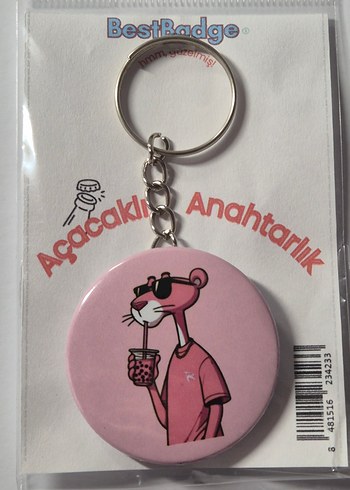Beden Pembe Panter Anahtarlık